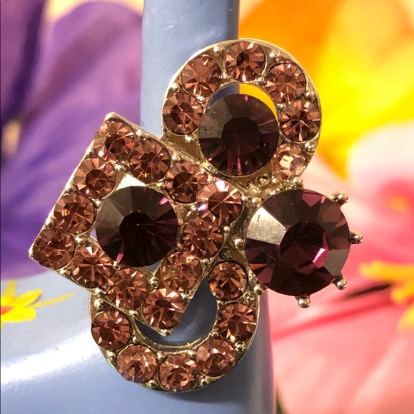 Purple Rhinestones Ring - Picture 6 of 8